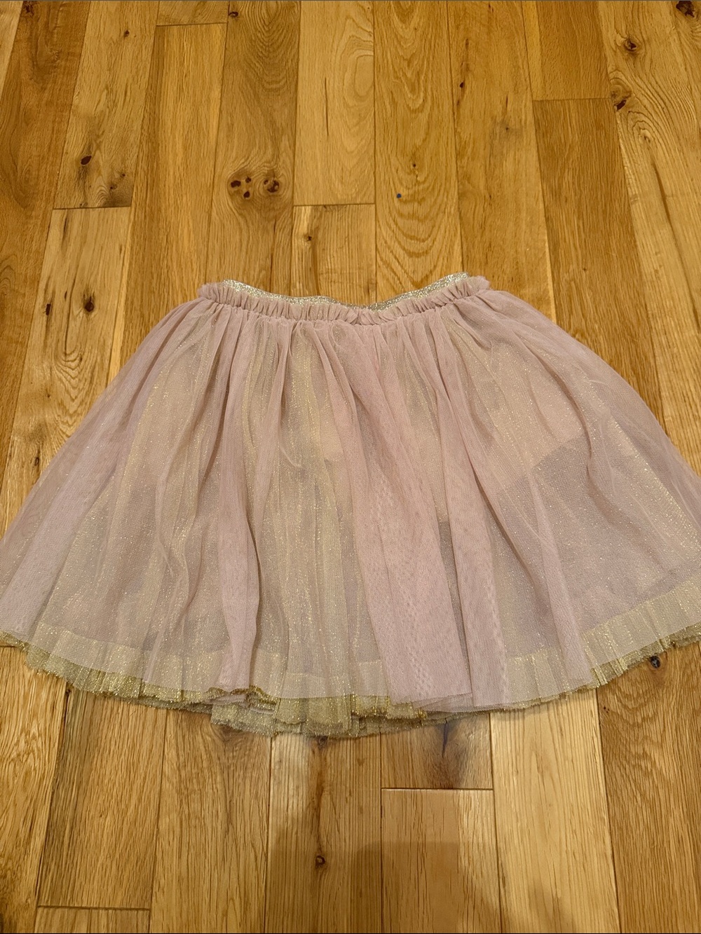 Mini Boden Light Pink & Gold Glitter Tulle Skirt